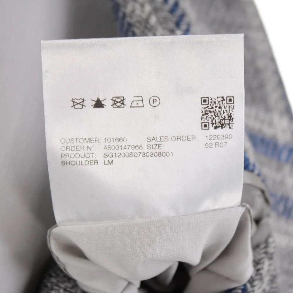 Sartorio Kiton NWT Wool Blend Sport Coat Size 52R (42R US) Gray w/ Blue & White